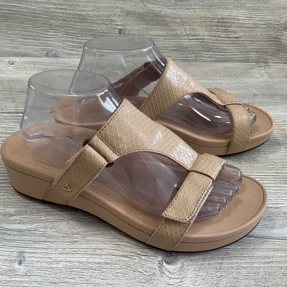 Vionic Pacific Ellie Platform Slide in Light Beige Womens Size 9 Wide